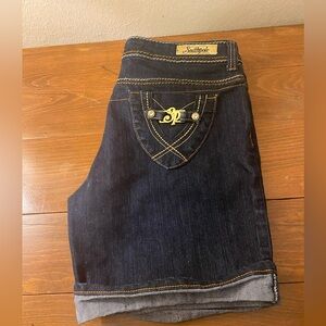 Women’s Southpole Y2K Bermuda Shorts Sz13 W Gold Embellishments